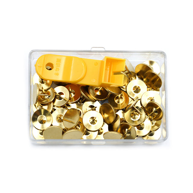 Clover Needlecraft Thumb Tacks with Remover - Brass - 60 pc Folded
