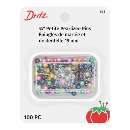 Dritz Petite Pearlized Pins - 3/4" Assorted Colors - 100 ct