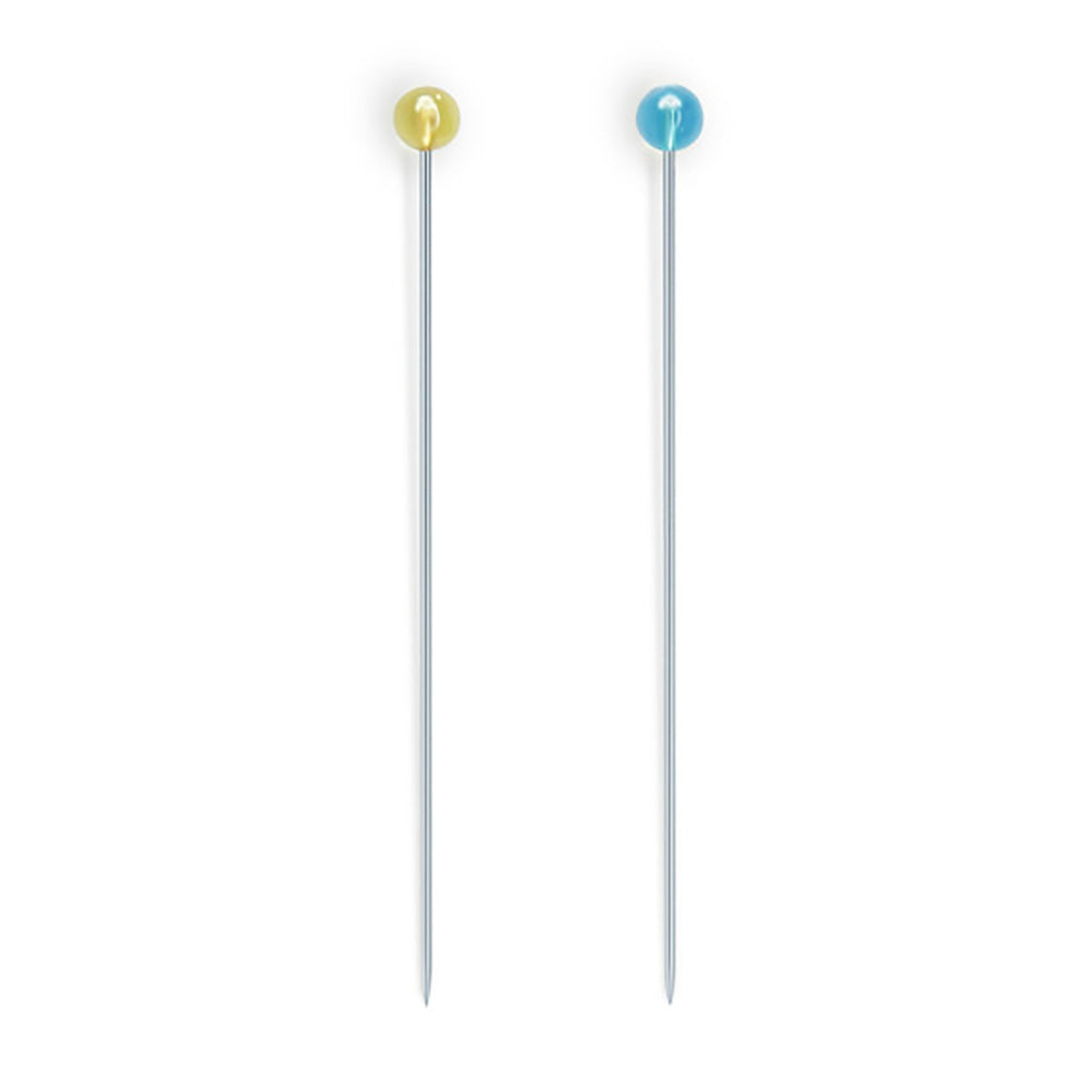Dritz Crystal Glass Head Pins - 1.875" Assorted Colors - 100 PC Full