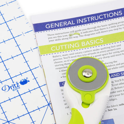 Dritz Easy Quilting Kit - Includes Project Book and Quilting Essentials for Beginners
