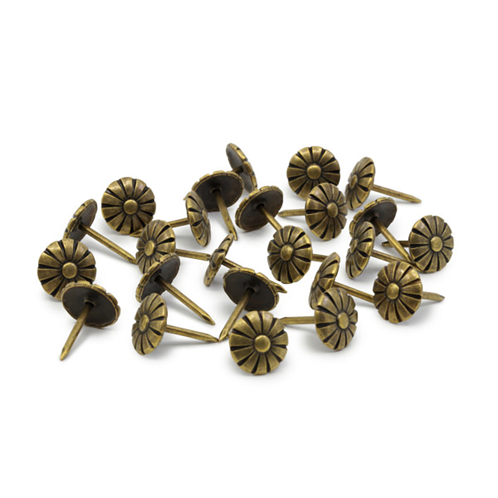 Dritz Home Decorative Nails, Daisy - 7/16" Antique Brass - 24 PC Full