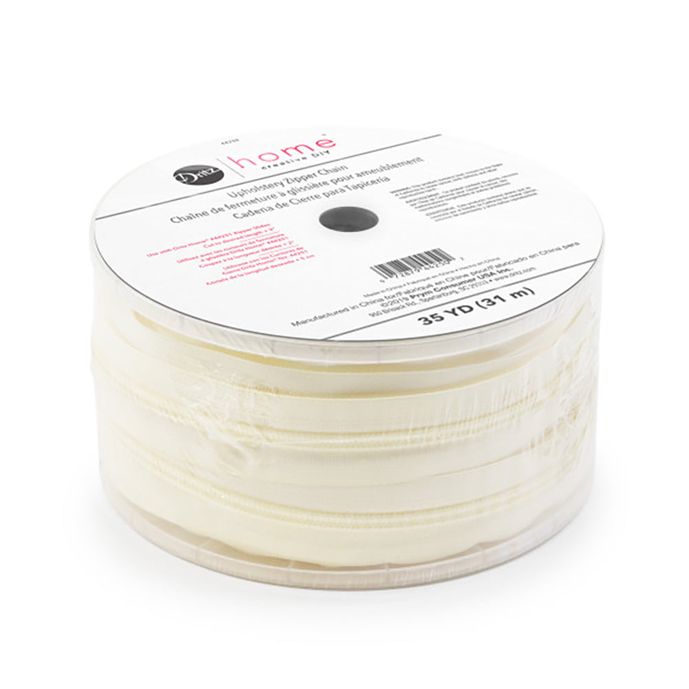 Dritz Home Upholstery Zipper Chain - Cream - 35yds - Folded