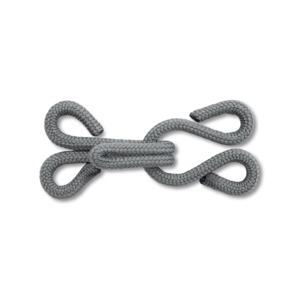 Prym Fur Hooks & Eyes - Gray Fabric Covered - 3 Sets - Folded