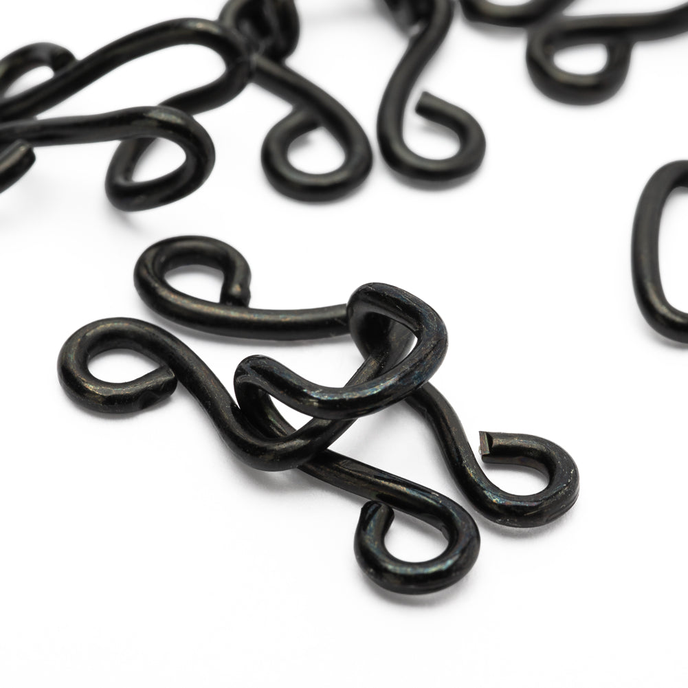 Prym Corset Hooks & Eyes - Black Brass Size 13 - 6 Sets Folded