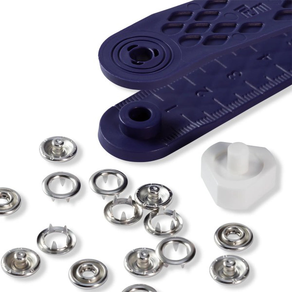 Prym Jersey Press Fasteners and Tools - Silver 8mm - 10pc Folded