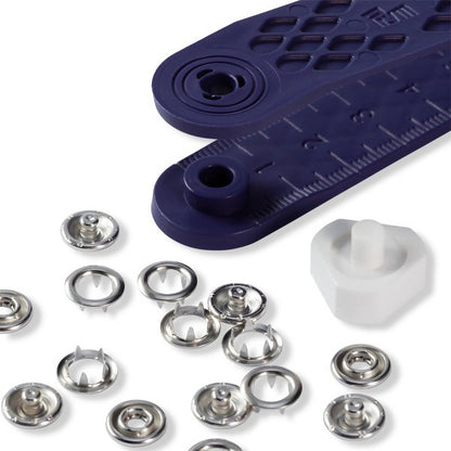 Prym Jersey Press Fasteners and Tools - Silver 8mm - 10pc Folded