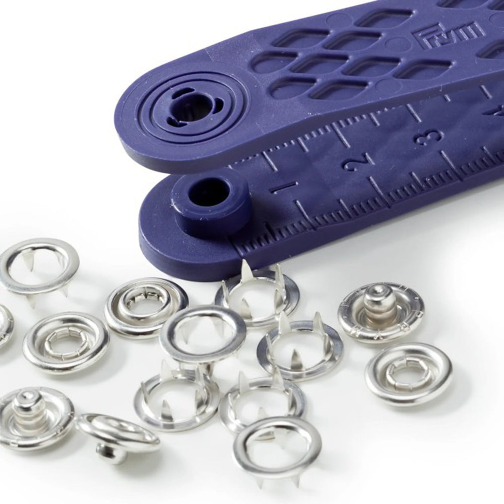 Prym Jersey Press Fasteners and Tools - Silver 10mm - 10pc Folded