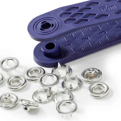 Prym Jersey Press Fasteners and Tools - Silver 10mm - 10pc Folded