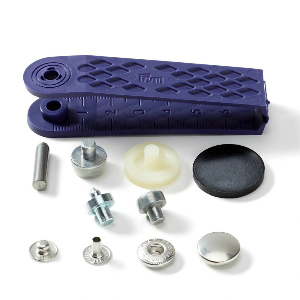 Prym Anorak Press Fasteners with Tools - Silver 15mm - 10pc Detail