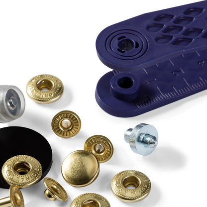 Prym Anorak Press Fasteners with Tools - Gold 12mm - 10pc Folded