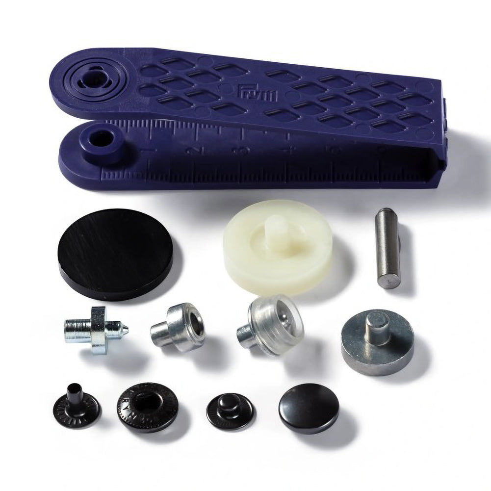 Prym Anorak Press Fasteners with Tools - Oxidized Black 12mm - 10pc Detail