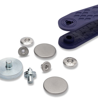 Prym Anorak Press Fasteners with Tools - Matte Antique Steel 20mm - 6pc Folded