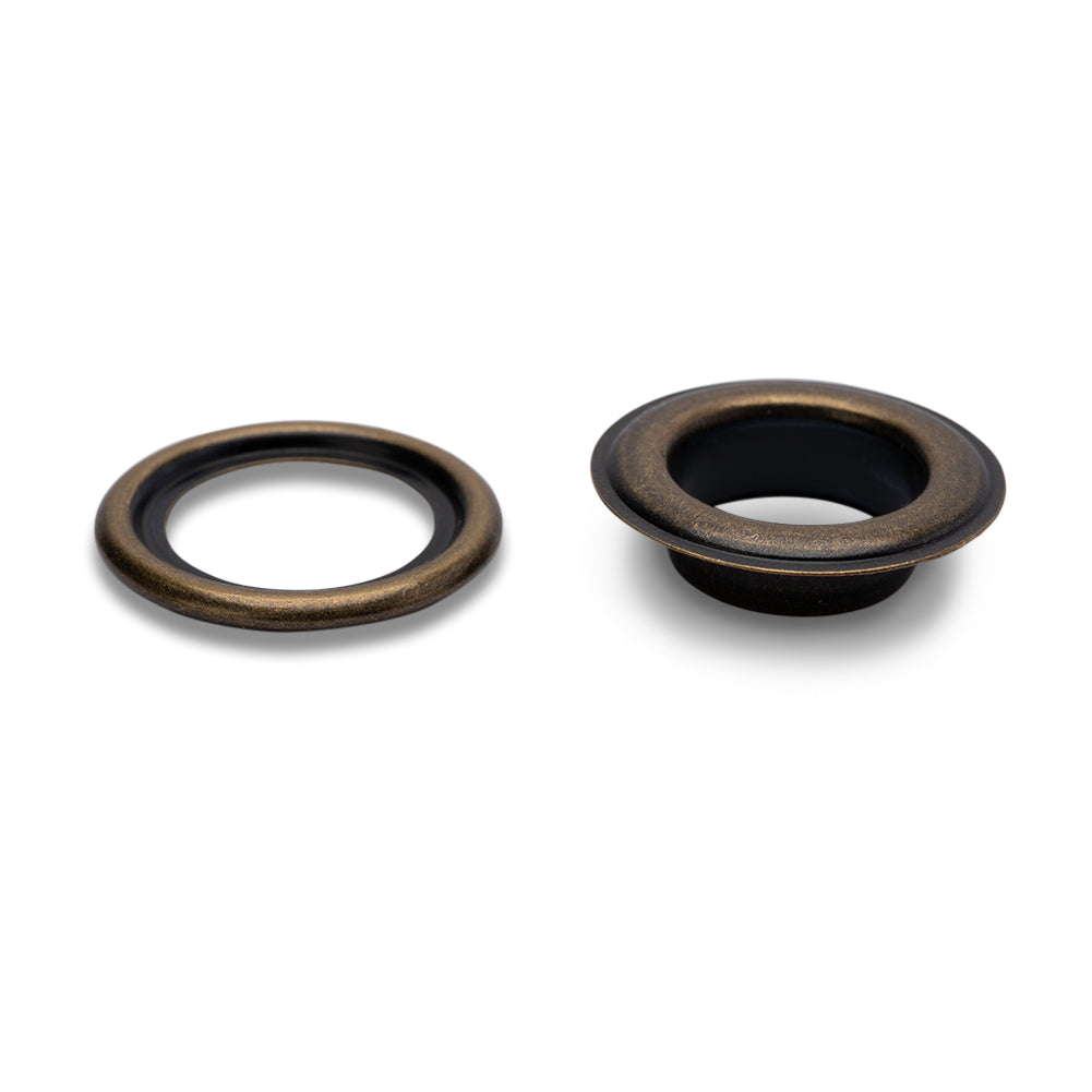 Prym Eyelets with Washers and Tools - Antique Brass 14mm - 10pc Detail