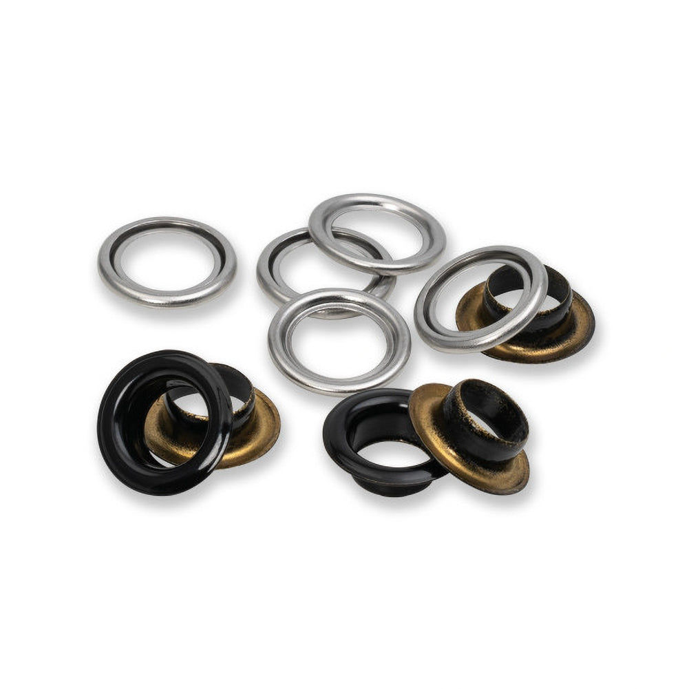 Prym Eyelets with Washers - Black 11mm - 20pc - Folded