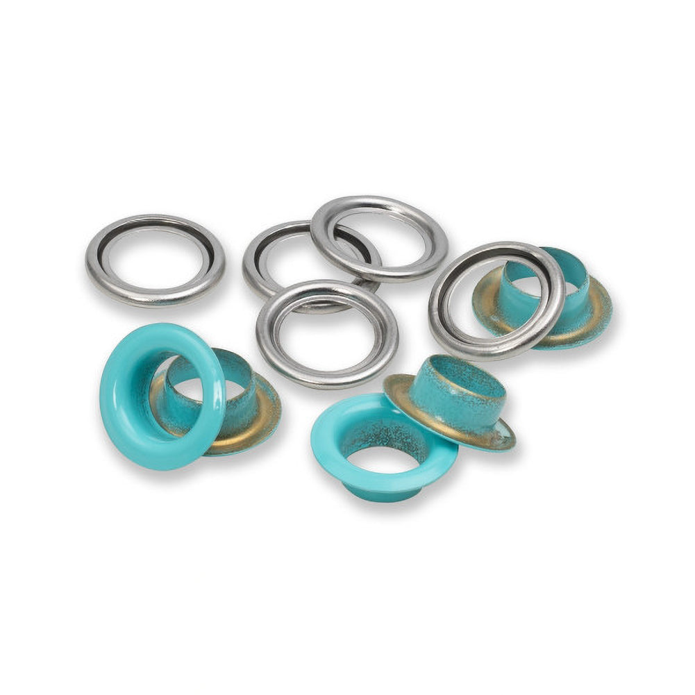 Prym Eyelets with Washers - Mint 11mm - 20pc - Folded