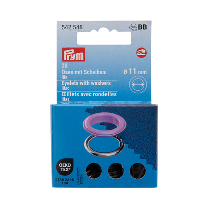 Prym Eyelets with Washers - Lilac 11mm - 20pc