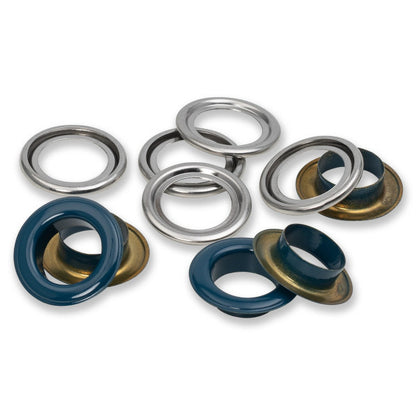 Prym Eyelets with Washers - Navy Blue 14mm - 15pc