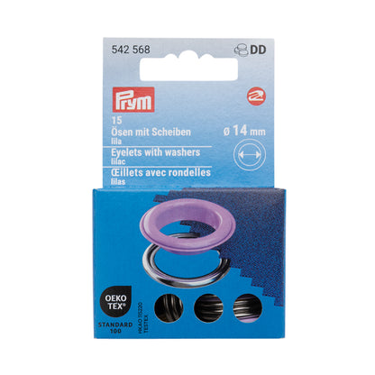 Prym Eyelets with Washers - Lilac 14mm - 15pc