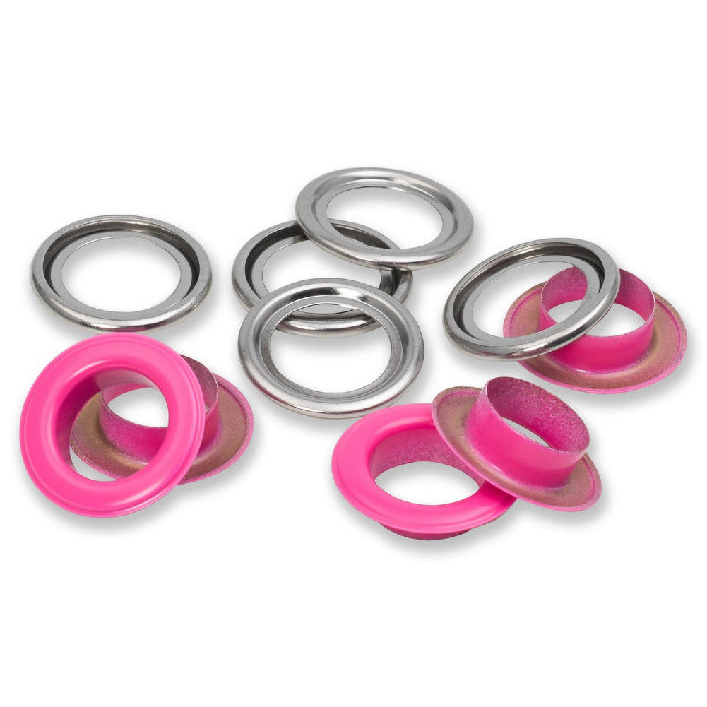 Prym Eyelets with Washers - Pink 14mm - 15pc - Folded