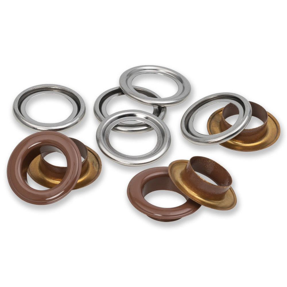 Prym Eyelets with Washers - Dark Brown 14mm - 15pc - Folded