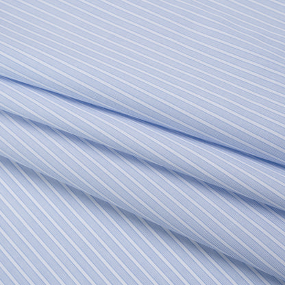 Cotton Shirting - Blue Bell and White Chambray Stripes - Deadstock