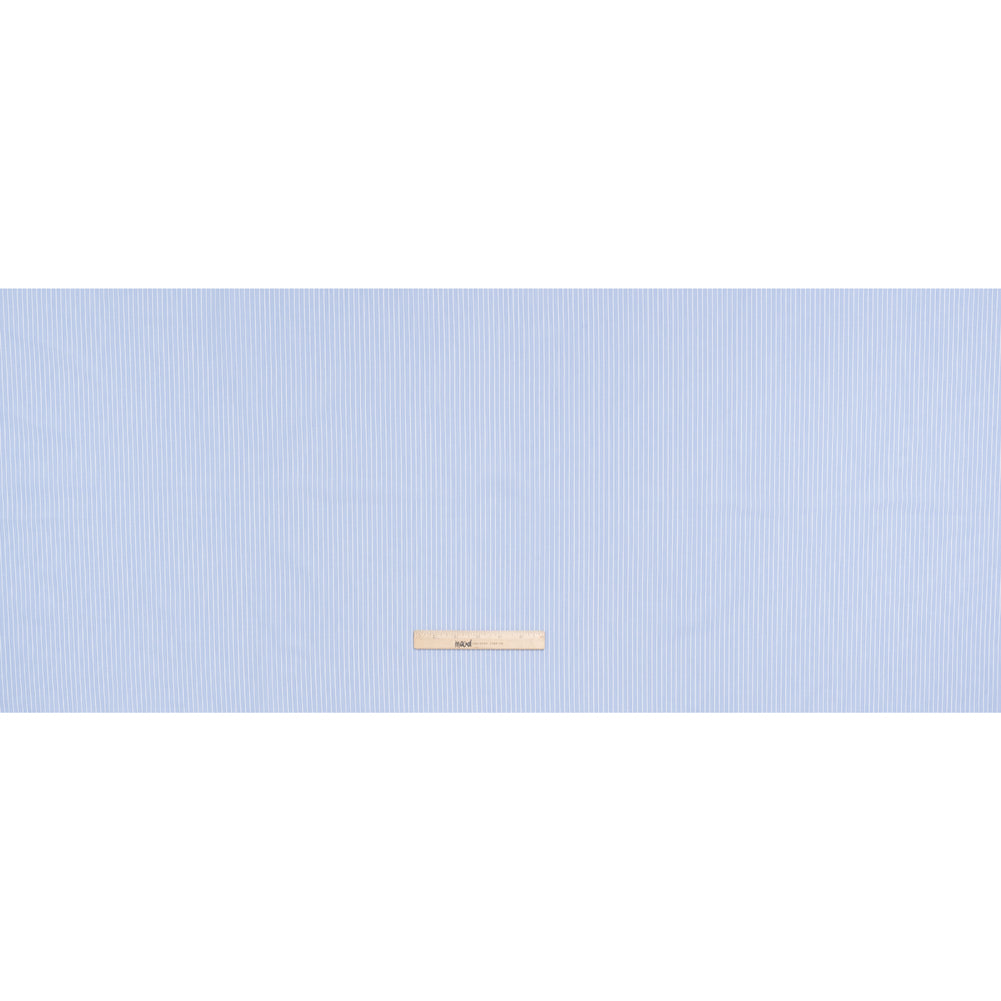 Cotton Shirting - Blue Bell and White Chambray Stripes - Deadstock - Full