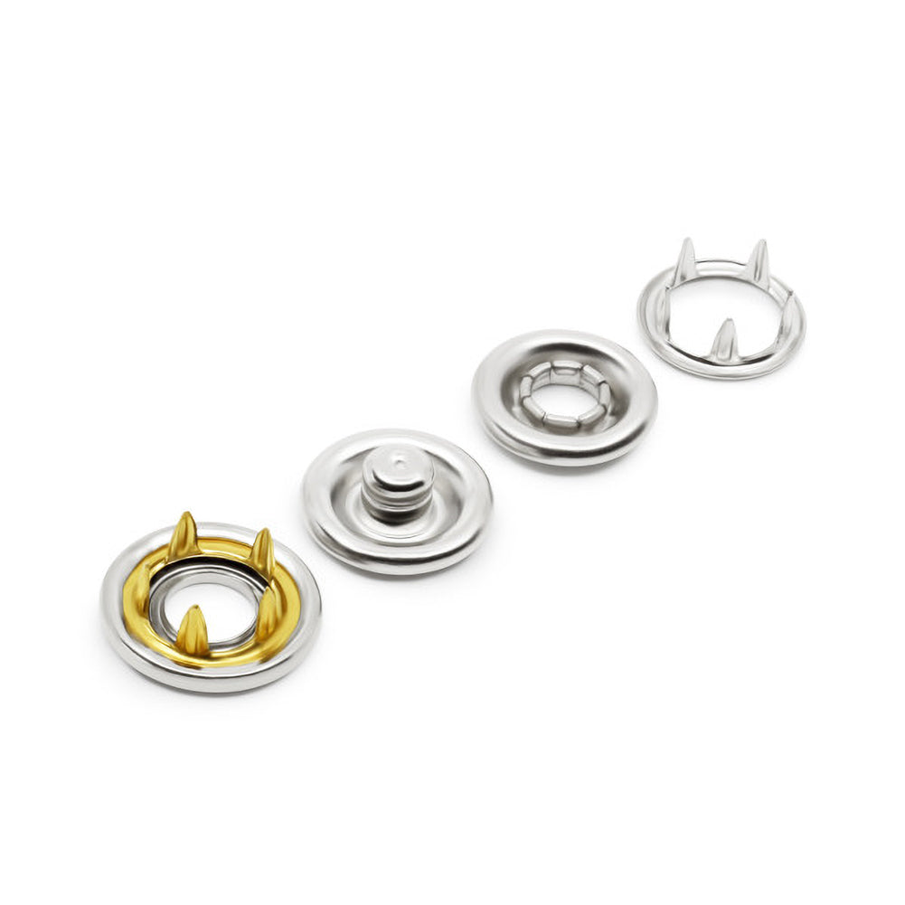 Dritz Decorative Snap Fasteners - 12mm Nickel - 12 sets - Full