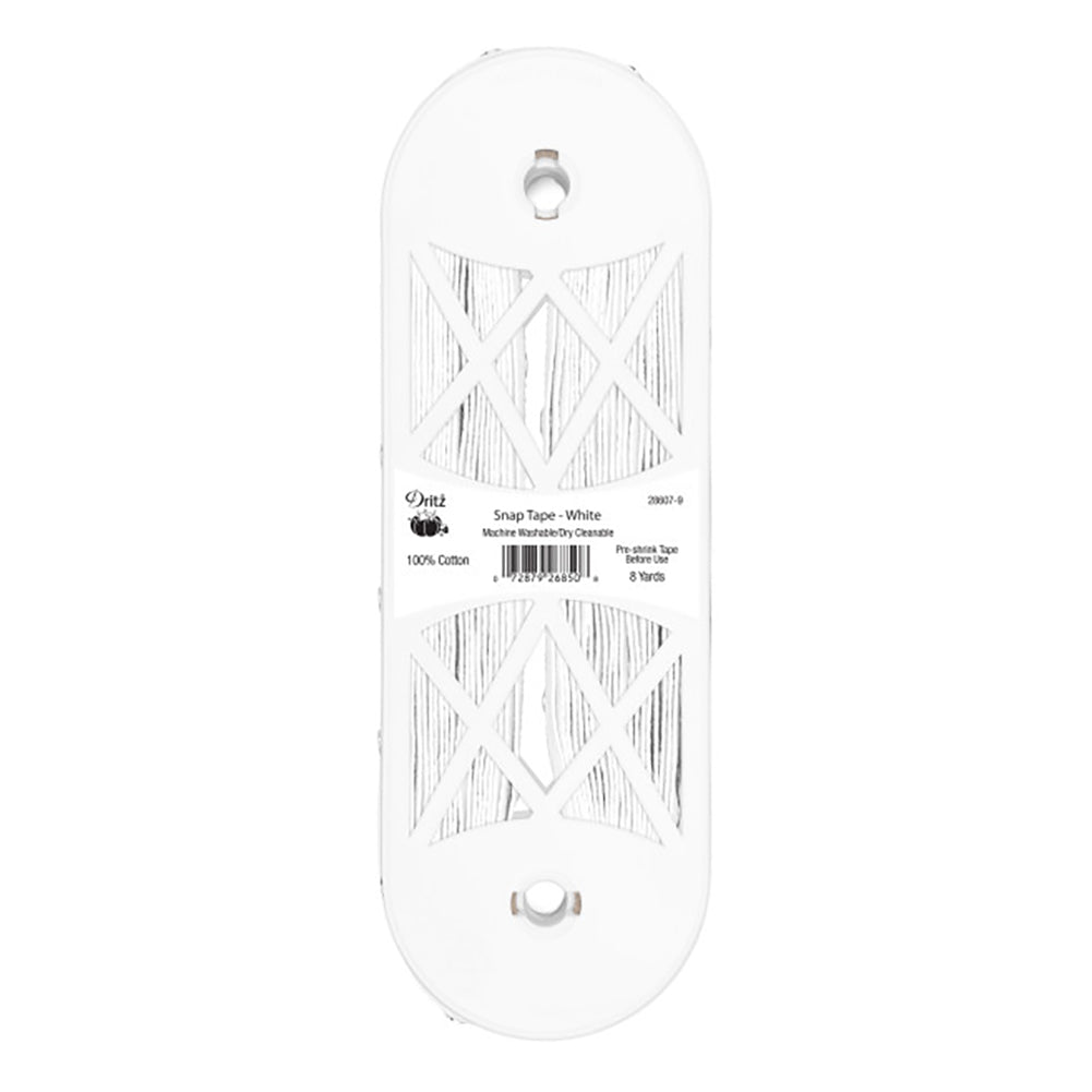 Dritz Snap Tape with Metal Snaps - White - 8yds - Packaged