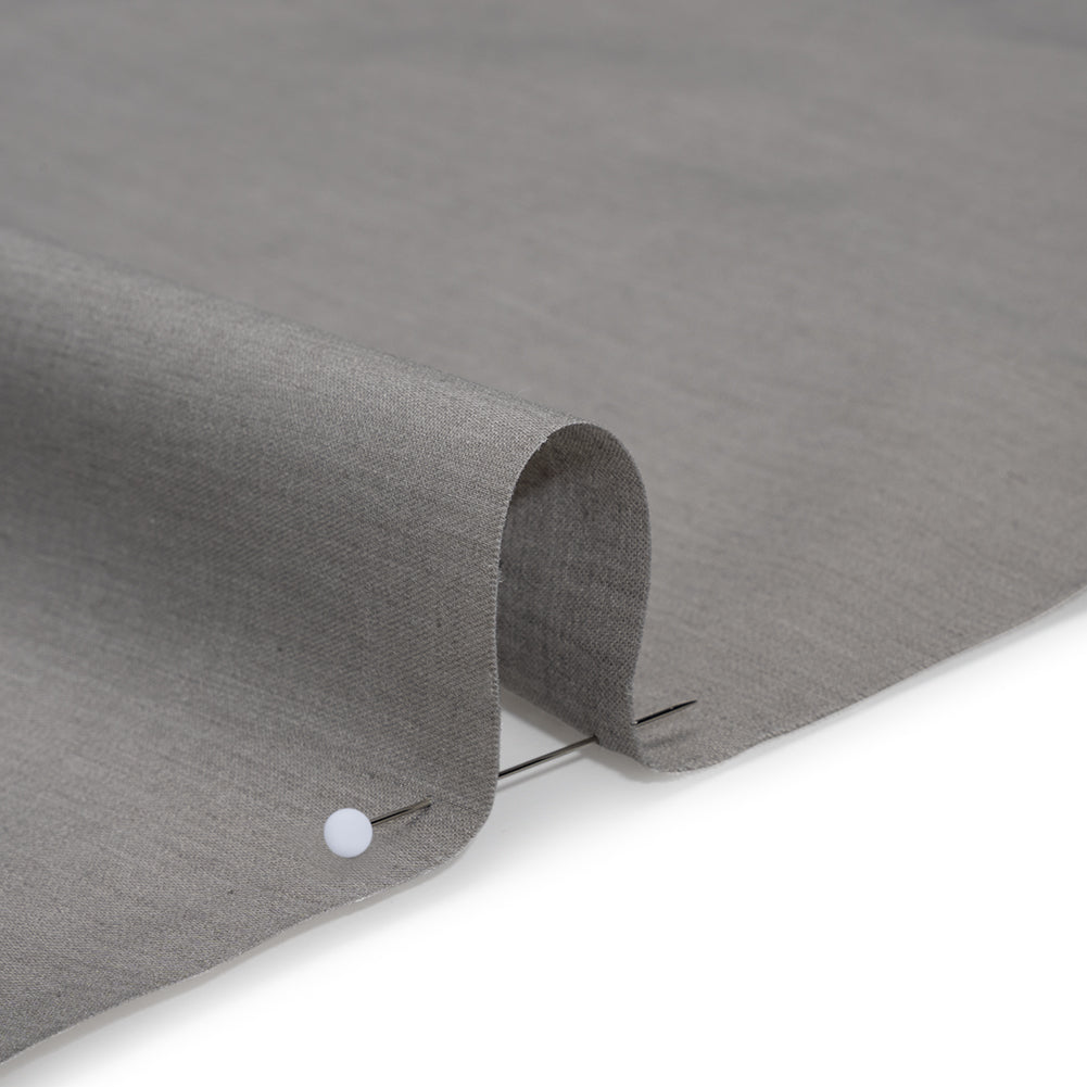 Polyester and Cotton Shirting - Heathered Gray - Deadstock Detail