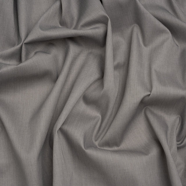 Polyester and Cotton Shirting - Heathered Gray - Deadstock