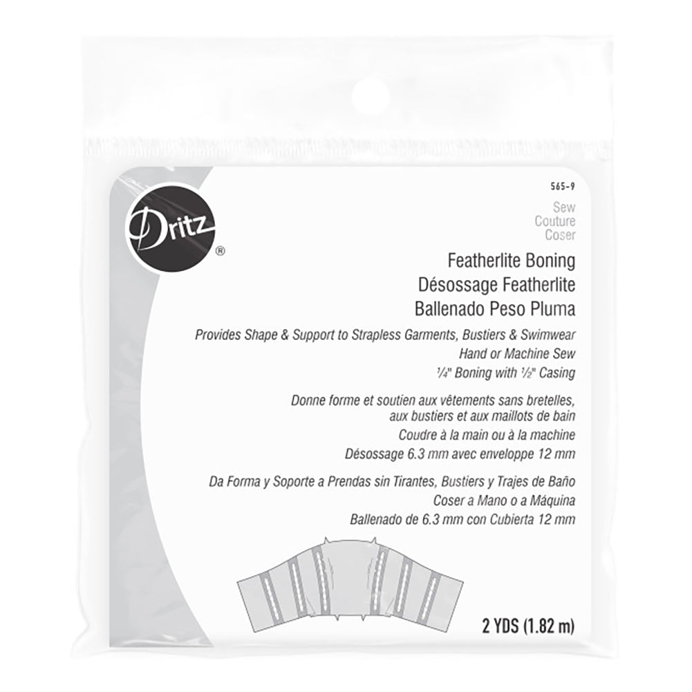 Dritz Featherlite Boning with 1/2" Casing - White - 0.25" x 2yds - Packaged