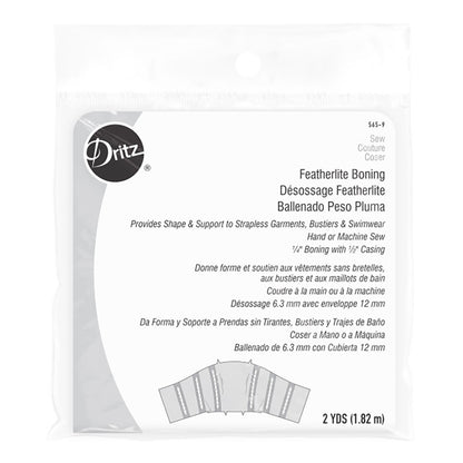 Dritz Featherlite Boning with 1/2" Casing - White - 0.25" x 2yds