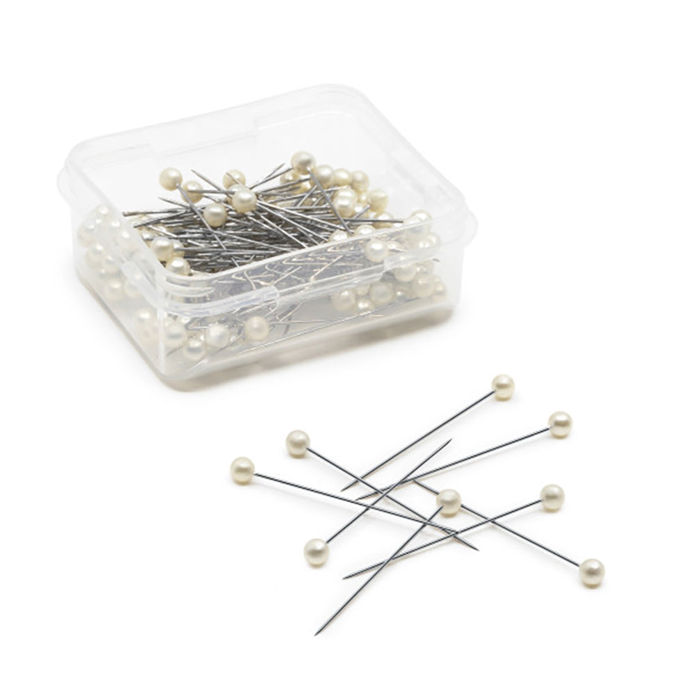 Dritz Long Pearlized Pins - 1.5" White - 100pc - Folded
