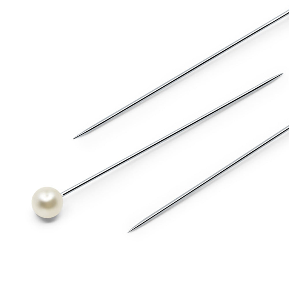 Dritz Long Pearlized Pins - 1.5" White - 100pc - Detail