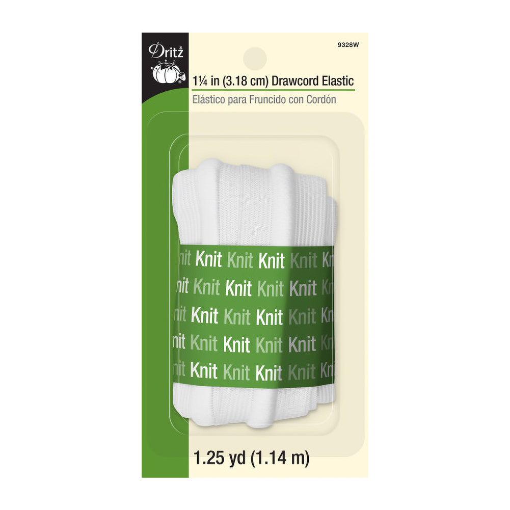 Dritz Drawcord Elastic - White - 1.25" x 1.25 yds