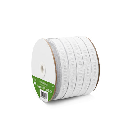 Dritz Ribbed Non-Roll Elastic - White - 0.5" x 30yds Folded