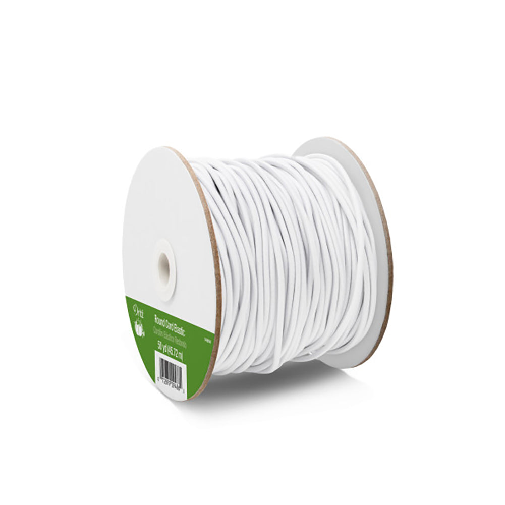 Dritz Round Cord Elastic - White - 50yds - Folded