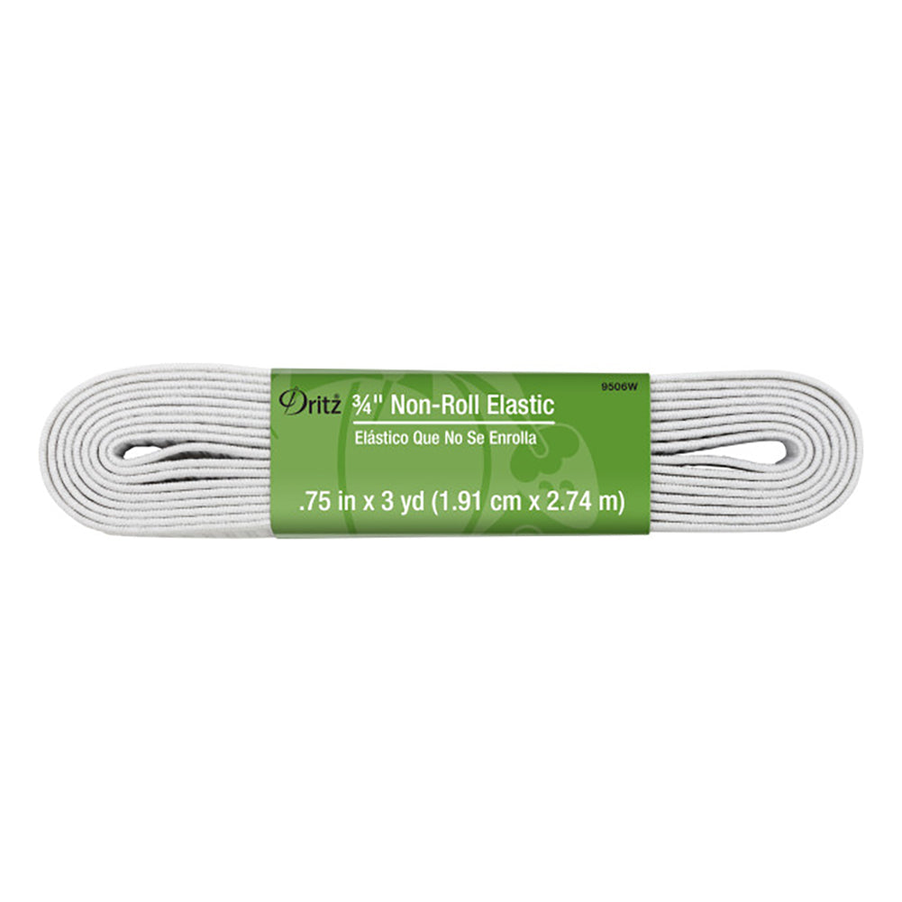 Dritz Non-Roll Elastic - White - 0.75" x 3yds