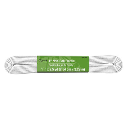 Dritz Non-Roll Elastic - White - 1" x 2.5yds