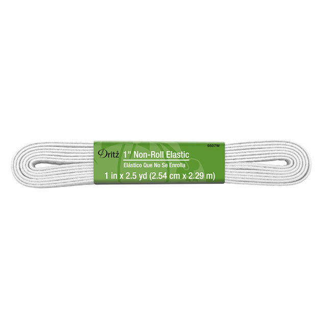 Dritz Non-Roll Elastic - White - 1" x 2.5yds