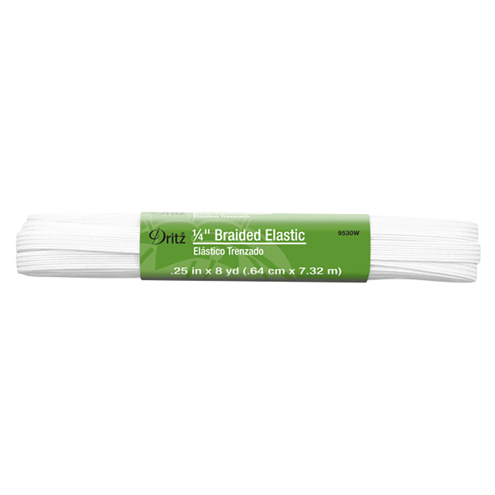 Dritz Braided Elastic - White - 0.25" x 8yds