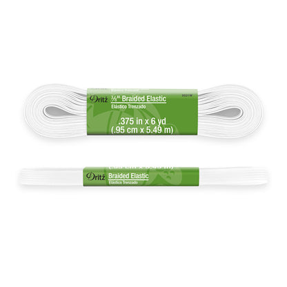 Dritz Braided Elastic - White - 0.375" x 6yds
