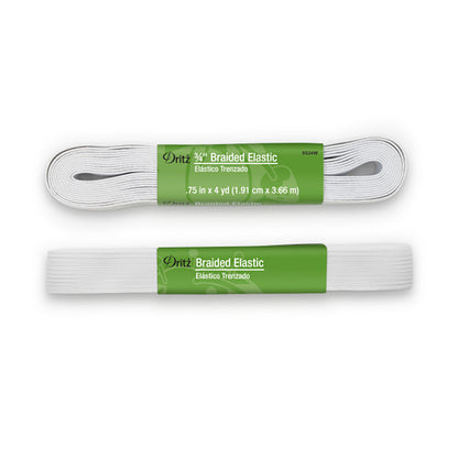 Dritz Braided Elastic - White - 0.75" x 3yds