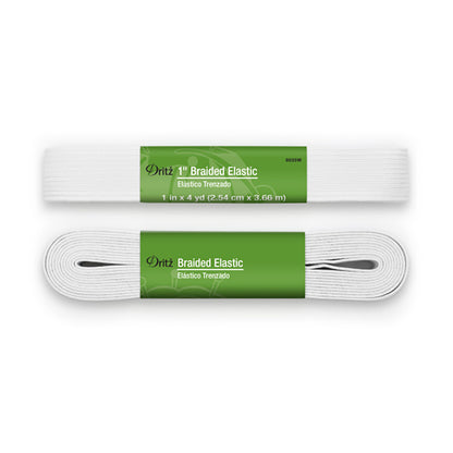 Dritz Braided Elastic - White - 1" x 4yds