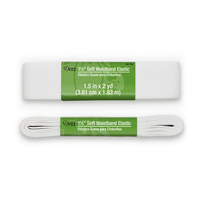 Dritz Soft Waistband Elastic - White - 1.5" x 2yds