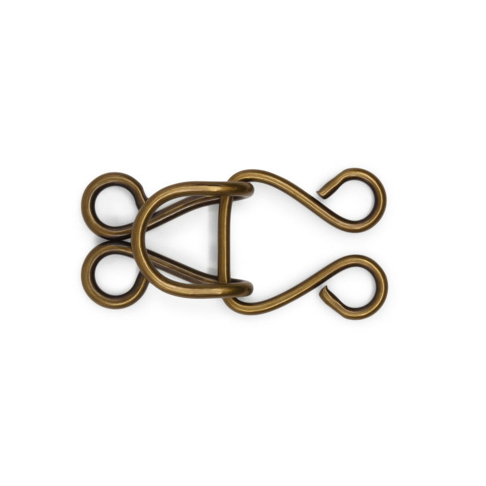 Dritz Extra-Large Hooks & Eyes - Antique Brass - 3 Sets - Detail