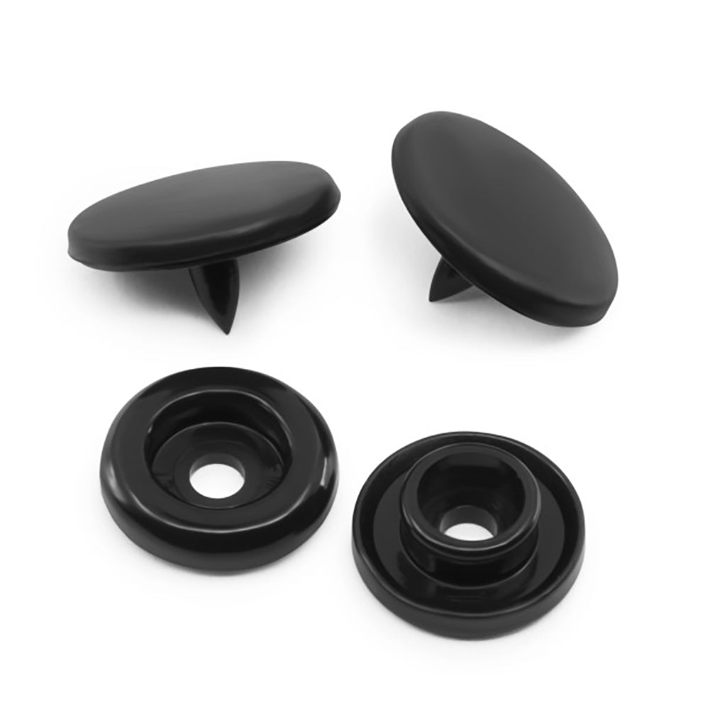 Dritz Plastic Round Snaps - Black - 0.5", 12 SETS - Detail