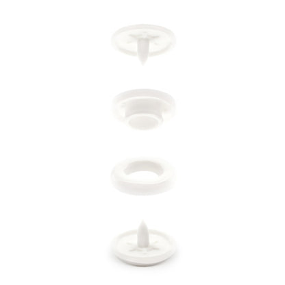 Dritz Plastic Round Snaps - White - 0.5", 12 SETS