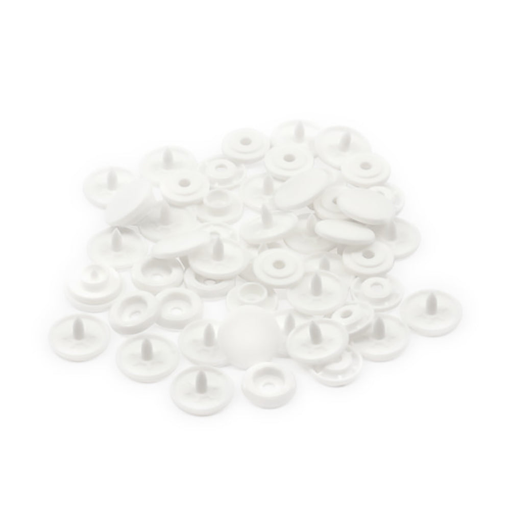 Dritz Plastic Round Snaps - White - 0.5", 12 SETS - Drape
