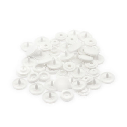 Dritz Plastic Round Snaps - White - 0.5", 12 SETS